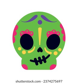 dia de los muertos skull cute isolated illustration