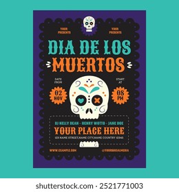 Dia De Los Muertos Folheto De Mídias Sociais