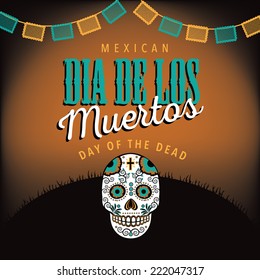 Dia de los Muertos with sugar skull EPS 10 vector