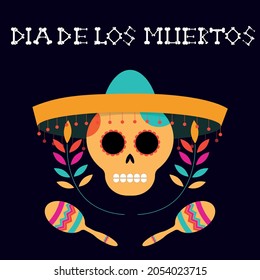 Dia de los muertos. Vector illustration. Vector card.