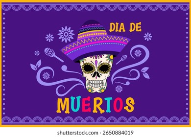 Dia de los muertos vector mexican holiday background