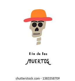  Dia De Los Muertos(Day  of the  dead) Holiday- hand drawn lettering. Illustration for poster,banner, card.