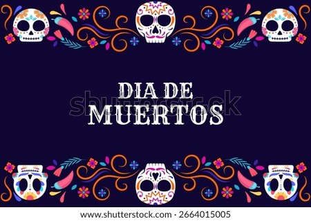 dia de muertos background illustration in flat design