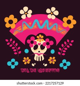 Dia de muertos background. Vector design illustration.