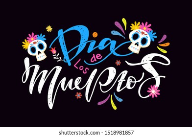 Dia De Muertos - cute hand drawn doodle lettering poster card banner