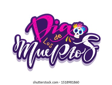 Dia De Muertos - cute hand drawn doodle lettering poster card banner
