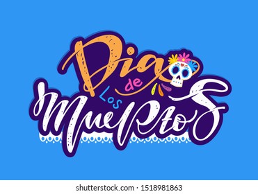 Dia De Muertos - cute hand drawn doodle lettering poster card banner