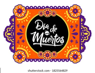 Dia de Muertos, Día de Muertos, texto en español Ofreciendo ilustración vectorial.