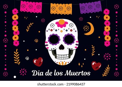 dia de muertos. day of the dead. ornament with that skull.