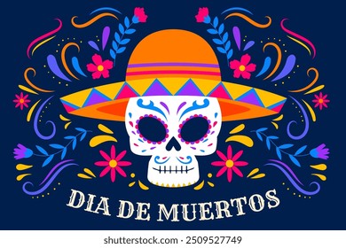 Dia de Muertos or day of the dead background illustration