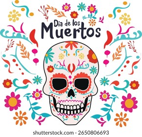 Dia de Muertos Day Of The Dead Vector illustration. Good for banner, poster, greeting card, party card, invitation, template, advertising, campaign, and social media.