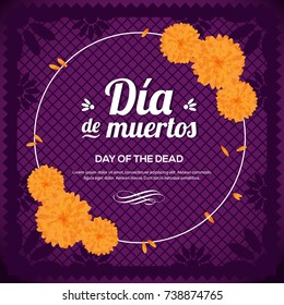 Dia de Muertos, Day Of The Dead in Spanish - Purple Copy Space Composition