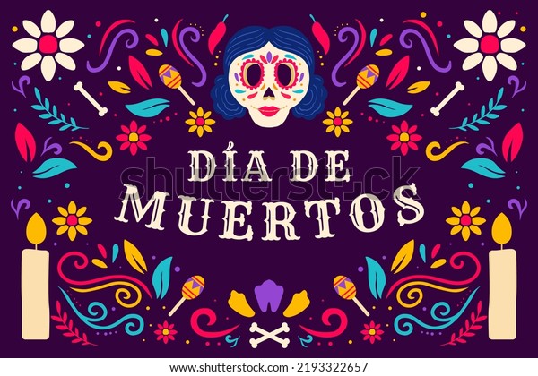 Dia De Muertos Day Dead Illustration Stock Vector (Royalty Free ...