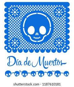 Dia de Muertos, Day of the death spanish text mexican traditional holiday  decoration elements vector design