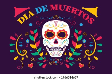 dia de muertos. day of the death. greeting card