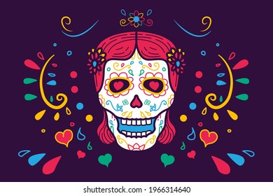 dia de muertos. day of the death. greeting card