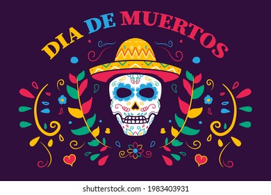 dia de muertos. day of the death. greeting card