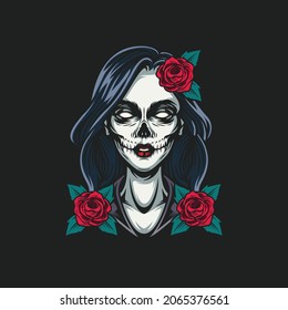 Dia de Muertos female logo