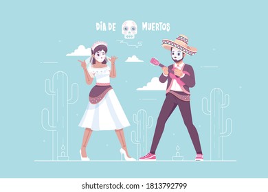 dia de muertos flat design illustration background