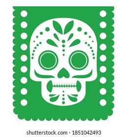 dia de muertos garland with skull vector illustration design
