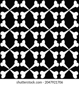 Dia de muertos or halloween colored seamless pattern. Crossed bones on black background