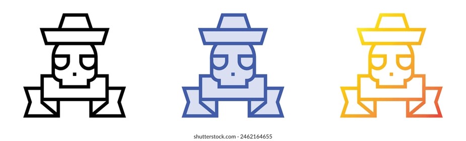 dia de muertos icon. Linear, Blue Fill and Gradient Style Design Isolated On White Background