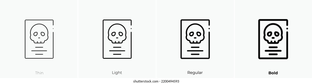 dia de muertos icon. Thin, Light Regular And Bold style design isolated on white background