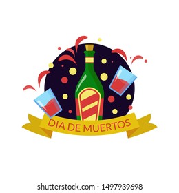 Dia de muertos logo. this is a Mexican holiday that is celebrated throughout Mexico. In this event people remember friends and family members who have died, and help support their spiritual journey