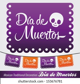 Dia de Muertos - Mexican Day of the death spanish text vector decoration - lettering