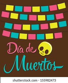 Dia de Muertos - Mexican Day of the death spanish text vector decoration - lettering