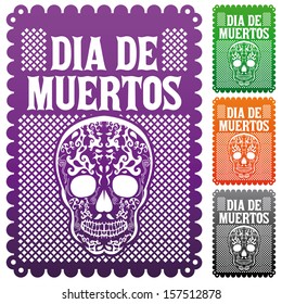 Dia de Muertos - Mexican Day of the death spanish text vector decoration set