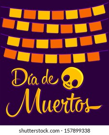 Dia de Muertos - Mexican Day of the death spanish text vector decoration - lettering