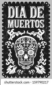 Dia de Muertos - Mexican Day of the death spanish text - chalkboard