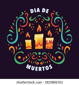 Dia de muertos mexican day of the death modern neat pretty flat illustration, suitable for poster or online content