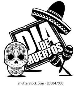 Dia de Muertos - Mexican Day of the dead icon. EPS 10 vector.