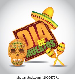 Dia de Muertos - Mexican Day of the dead icon. EPS 10 vector.