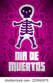 Dia de Muertos - Mexican Day of the death spanish text dark candy vector decoration