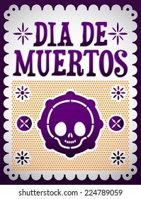 Dia de Muertos - Mexican Day of the death spanish text vector decoration 