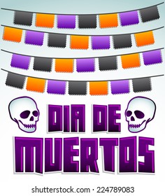 Dia de Muertos - Mexican Day of the death spanish text vector decoration - lettering