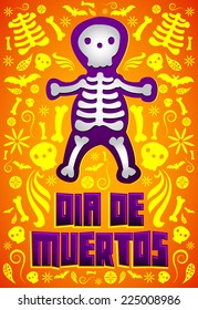Dia de Muertos - Mexican Day of the death spanish text vector decoration