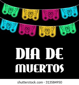 Dia de Muertos - Mexican Day of the death spanish text. decoration