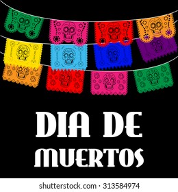 Dia de Muertos - Mexican Day of the death spanish text. decoration