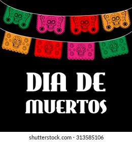 Dia de Muertos - Mexican Day of the death spanish text. decoration