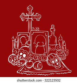 Dia de Muertos. Mexican tradition. Hand drawn vector illustration