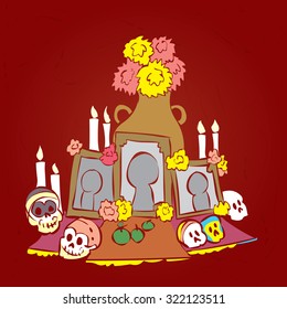 Dia de Muertos. Mexican tradition. Hand drawn vector illustration