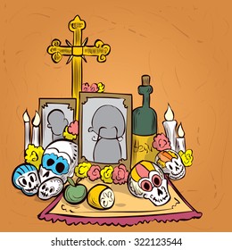 Dia de Muertos. Mexican tradition. Hand drawn vector illustration