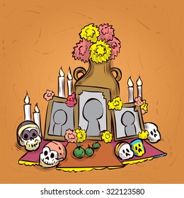 Dia de Muertos. Mexican tradition. Hand drawn vector illustration