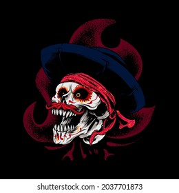 Dia de muertos skull Illustration, perfect for T-shirt, Apparel or merchandise design