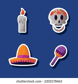 Dia De Muertos Sticker Set