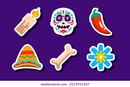 Dia De Muertos Sticker Set